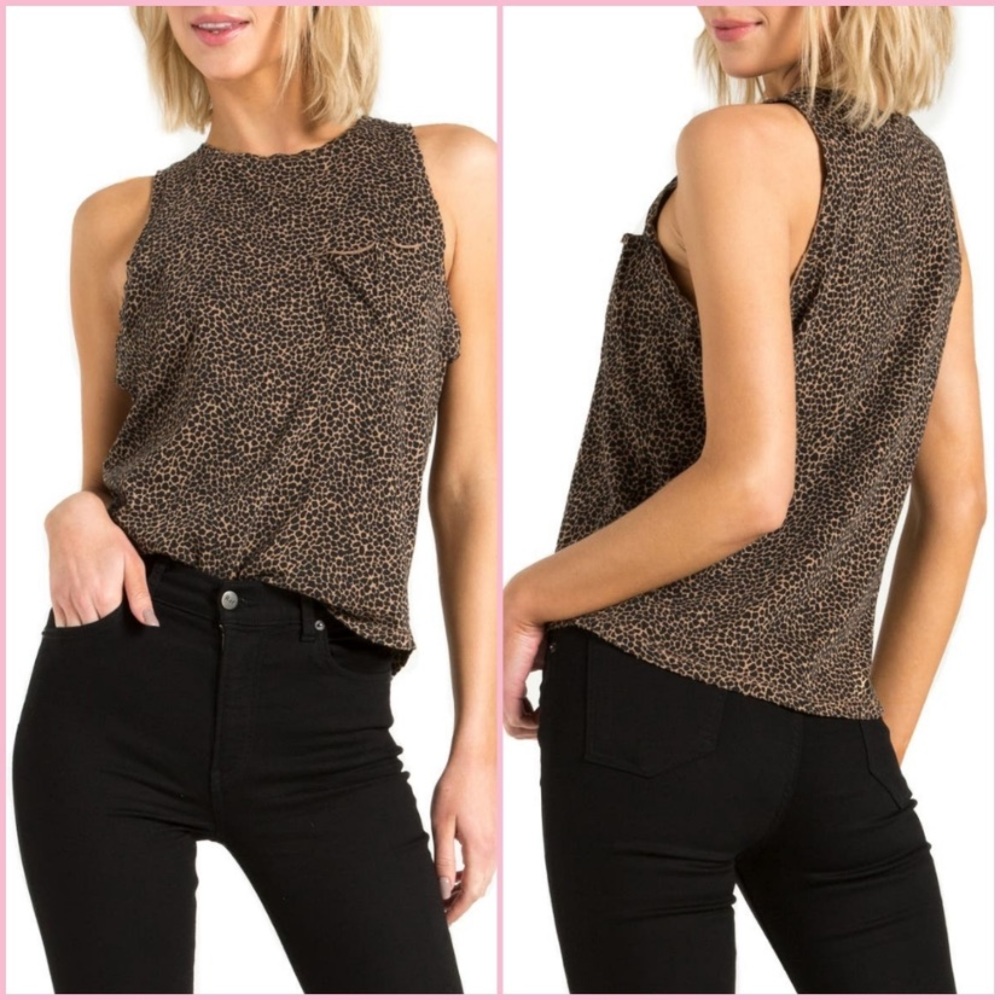 n: Philanthropy animal print tank with cute front pocket - size small